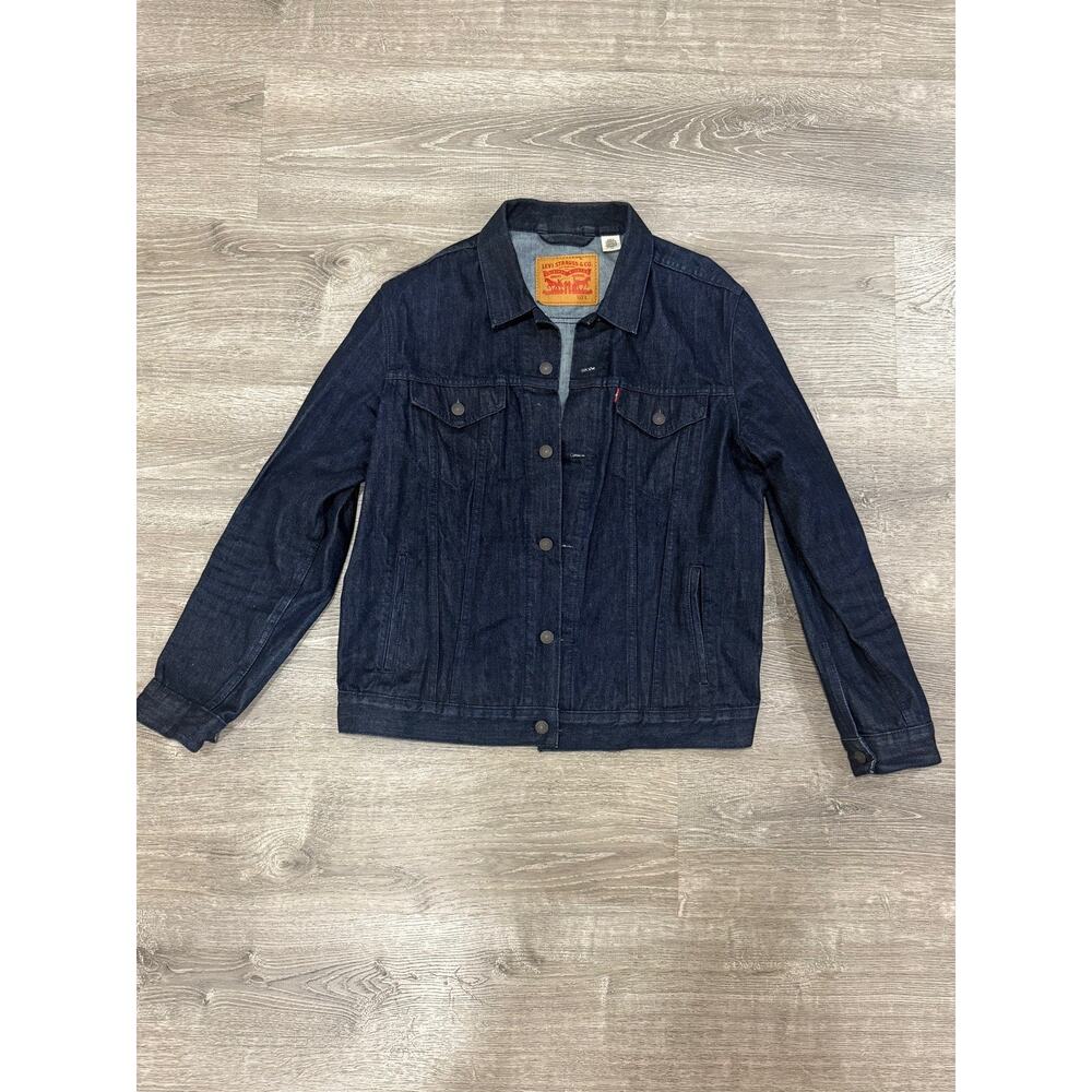 LEVIS Trucker Jacket Mens New Denim Jean Super Dark Wash Indigo NWOT
